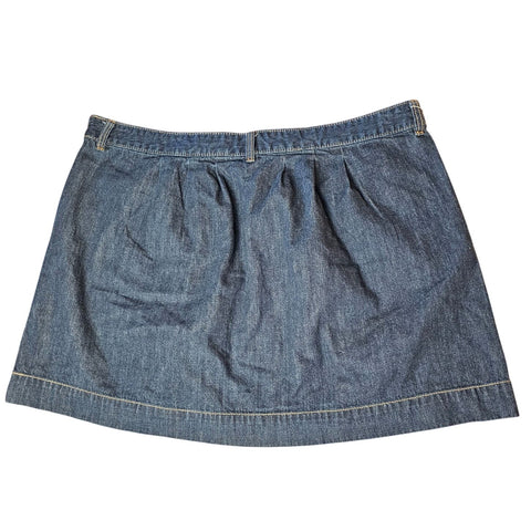 Old Navy Denim Mini Skirt Size 18 Regular Ultra Blue Cotton With Side Zipper Closure