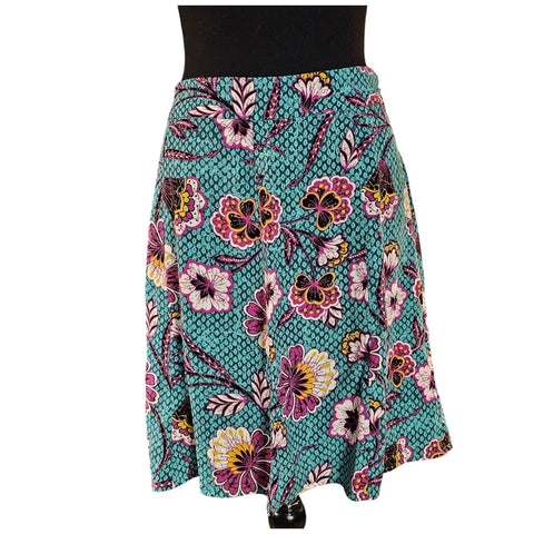 Loft Womens Floral Print A-Line Swing Skirt 100% Rayon Size 4