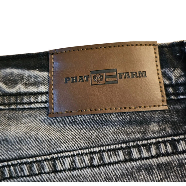 Size 46 Phat Farm Mens Acid Wash Stretch Denim Shorts With Distressed Design