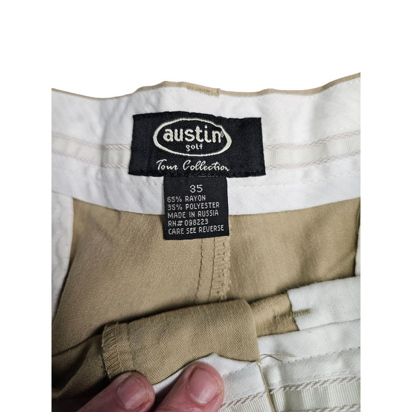 Austin Golf Men's Size 35 Front Pleated Casual Rayon Blend Shorts