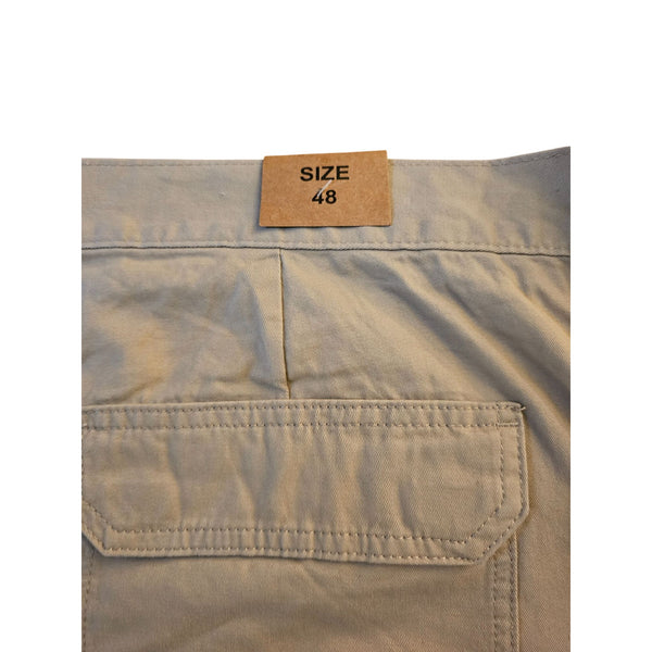 Size 48 Mens Croft & Barrow Safari Shorts Cotton Light Tan Casual Elastic Waist