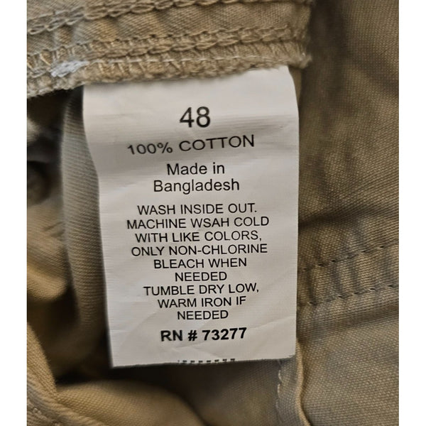 Size 48 Mens Croft & Barrow Safari Shorts Cotton Light Tan Casual Elastic Waist