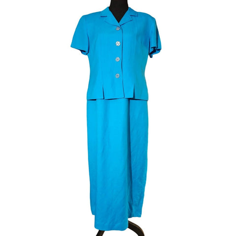 Jessica Howard Full Length Sleeveless Linen Dress with Blazer Size 12 Petite