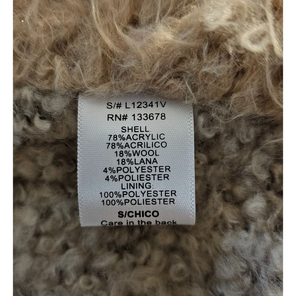 Love Tree Wool Blend Shark Bite Hem Boho Fuzzy Vest. Faux Fur and Leather Trim