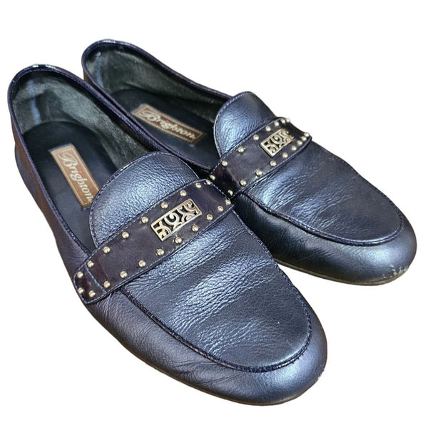 Brighton Dark Blue Soft Leather, Casual Dressy Loafers, Size 7