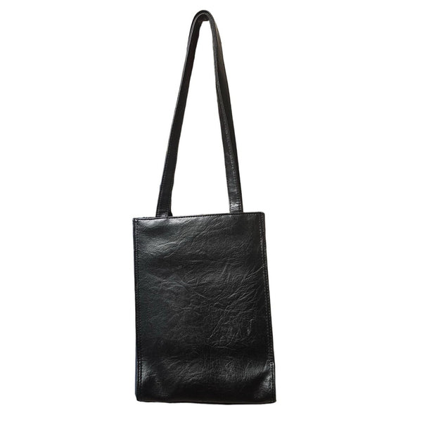 Route 66 Faux Black Leather Shoulder Bag