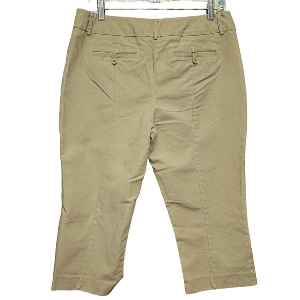 New York & Company Stretch Cropped, Capri Tan Pants, Size 12