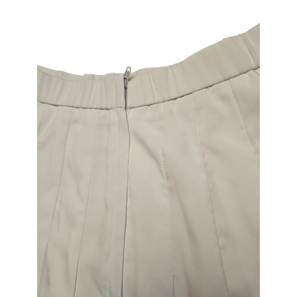 Vintage LSH White Pleated Mini Skirt With Multicolor Hem Size 4 Made In USA