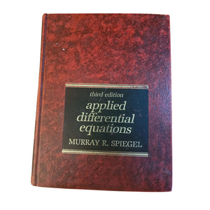 1981 Applied Differential Equations Third Edition By Murray R. Spiegel Hardcover