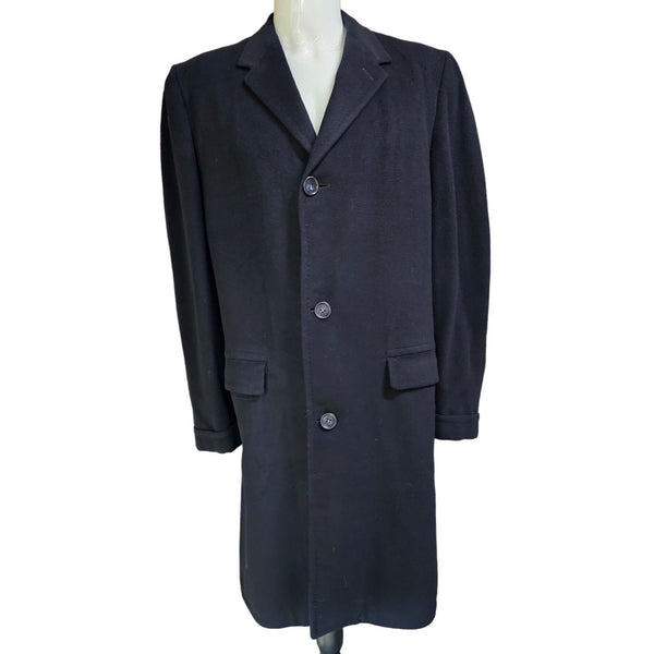 Alexander's 100% Soft Cashmere Men's Trench Overcoat, Size 42S