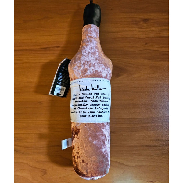 Nicole Miller New York Squeaky Rosé Wine Dog Toy
