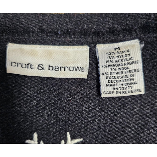 Croft & Barrow Winter Holiday Full Zip Wool Blend Cardigan. Silk Blend. Size M