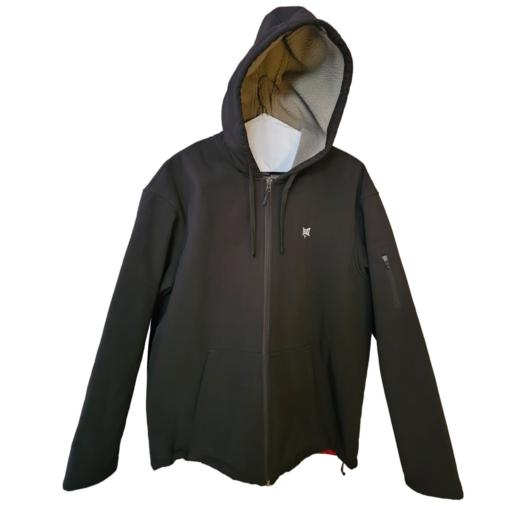 Everlast Full Zip Active Wear Black Sherpa Lined Men's Jacket 2XL (RUNS SMALL)