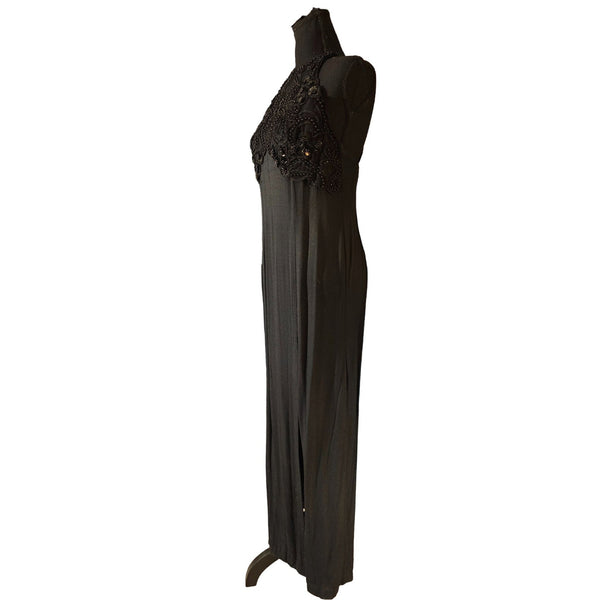 Zum Zam Black Long Simple but Sexy Formal Prom Halter Dress. Size L (11-12)