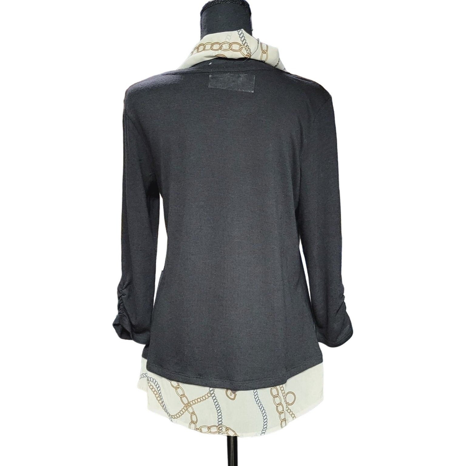 Soleillee Mock Layered Women's Lightweight Casual Blouse. Size Small
