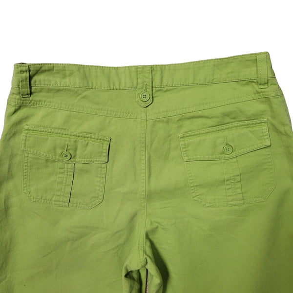 Cherokee Pear Green, High Waisted, Cotton Capri Cropped Casual Pants, Size 10