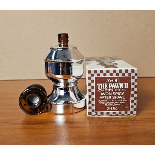 Avon The Pawn II Spicy After Shave Chess Piece Bottle 3 Fl. Oz. Bottle is Full