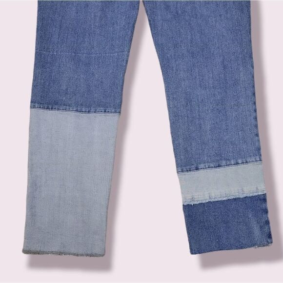 Style & Co. Slim Leg Patchwork Fringe 10" Rise Jeans, size 6