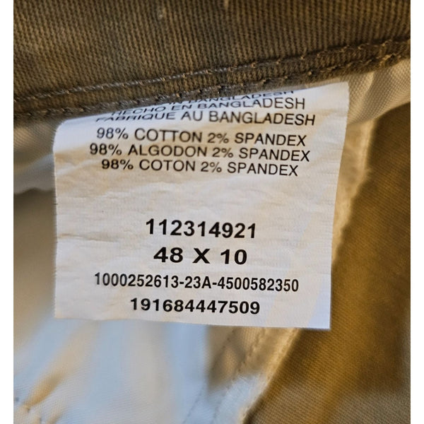 Wrangler Mens Relaxed Fit Cargo Shorts 48x10 Khaki Durable & Comfortable