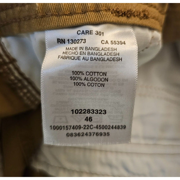 Lee Mens Cargo Shorts Khaki Size 46 100% Cotton Casual Outdoor Wear With Pockets