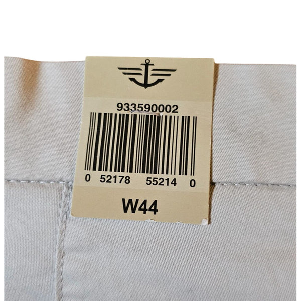 Dockers Mens Khaki Beige Water-Resistant Chino Shorts W44 Cotton Blend Casual