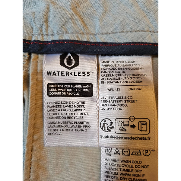 Dockers Mens Khaki Beige Water-Resistant Chino Shorts W44 Cotton Blend Casual