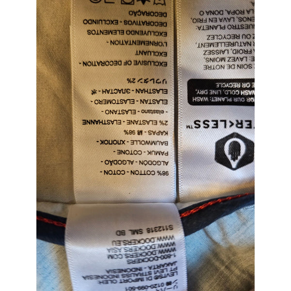 Dockers Mens Khaki Beige Water-Resistant Chino Shorts W44 Cotton Blend Casual