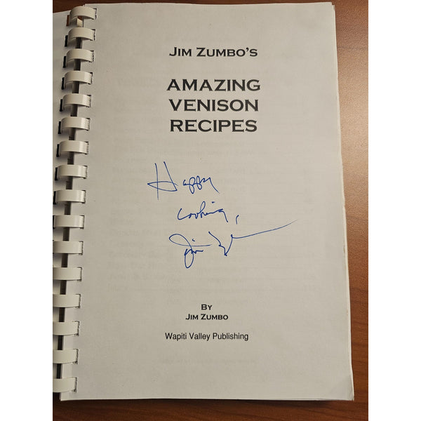 1st Edition & Autographed Jim Zumbos 'Amazing Venison Recipes' Cookbook 1994