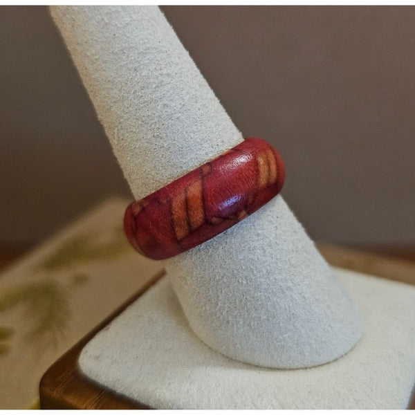 Size 8.5 Real Wood Unisex Ring Handcrafted Matte Finish Minimalist Jewelry