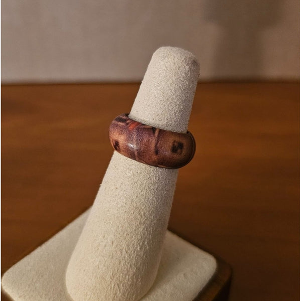 Size 5 Real Wood Unisex Ring Handcrafted Matte Finish Minimalist Jewelry