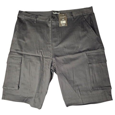 Black Ice Mens Cargo Shorts Size 40 Black Cotton Blend Durable & Comfortable