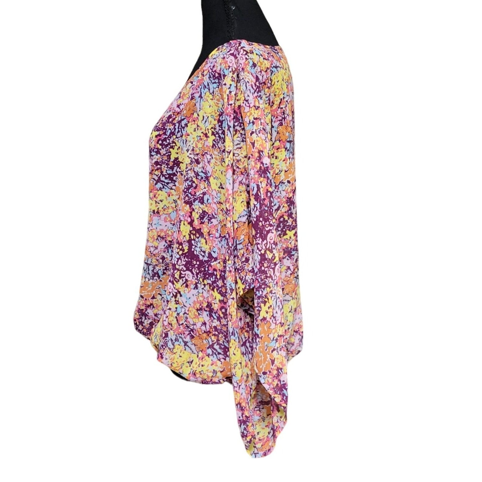 ANA Semi-Sheer Oversize Cropped Closed Kimono, Size Medium