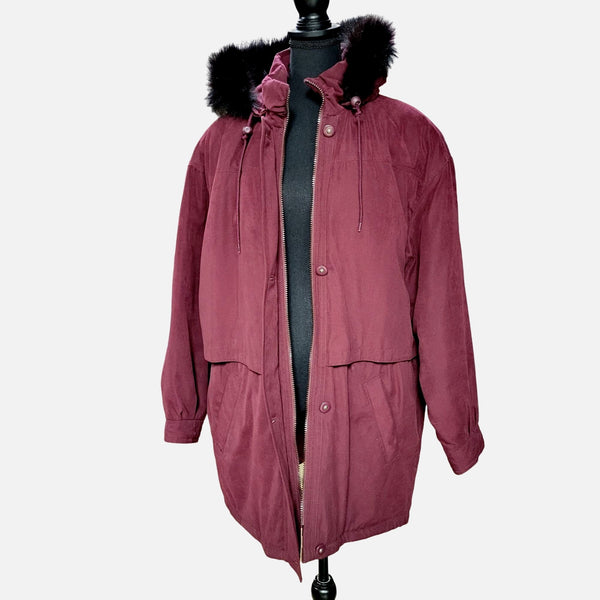 Forecaster Plum Purple Insulated Oversized Parka Winter Women's Coat, Size Medium