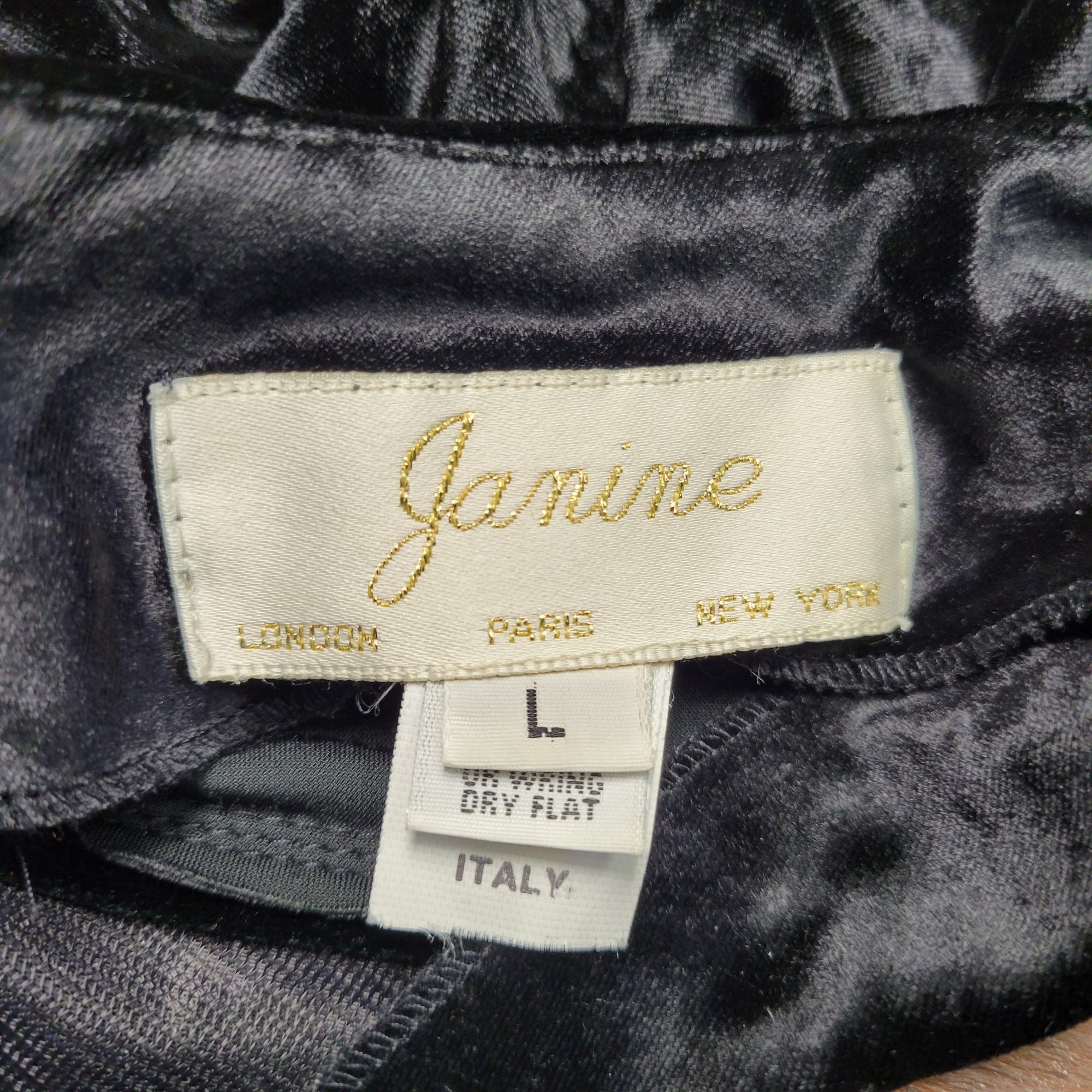 Janine Velvet Feel, Slinky Women's Dress Pants, Size Large