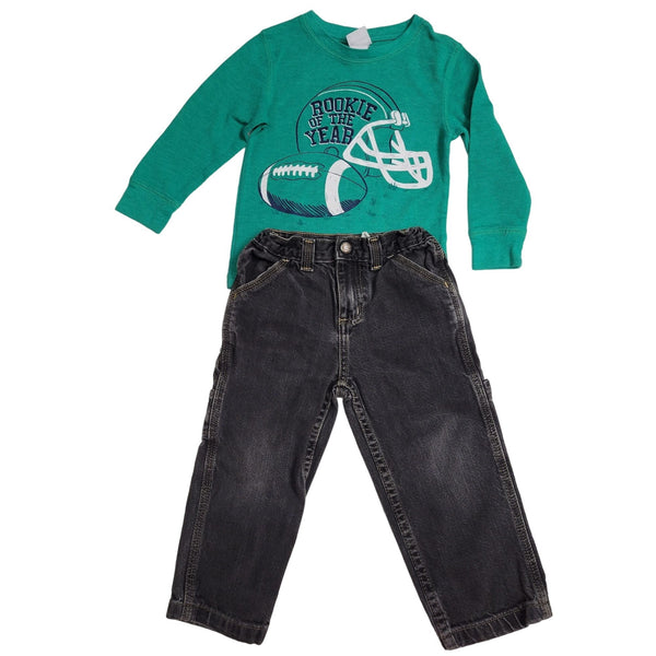 Boys Size 3T Bundle, 3 Pants and 3 Thermal Long Sleeve Tops
