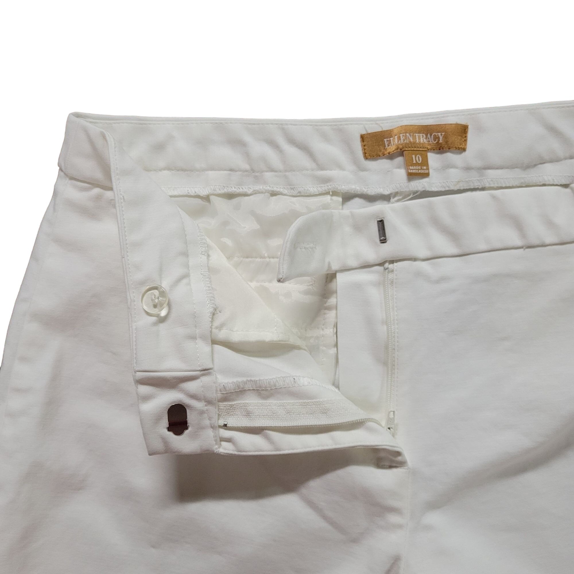 Ellen Tracy Business or Casual Cropped Women's White Pants Size 10