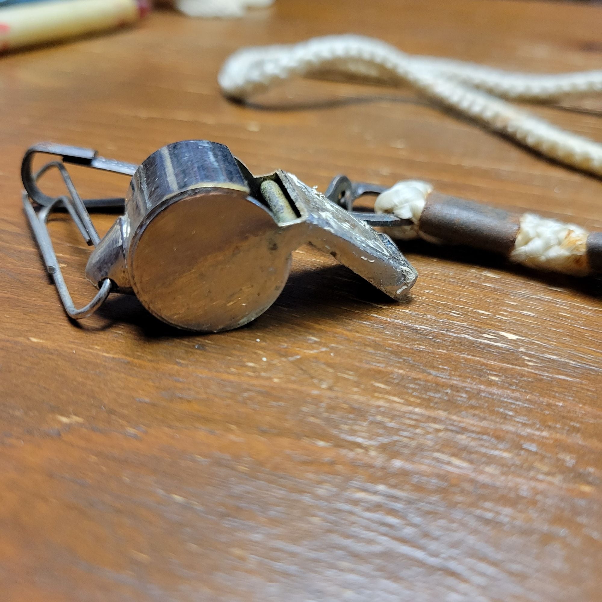 Vintage Coach Whistle with Lanyard and Working Wooden Ball
