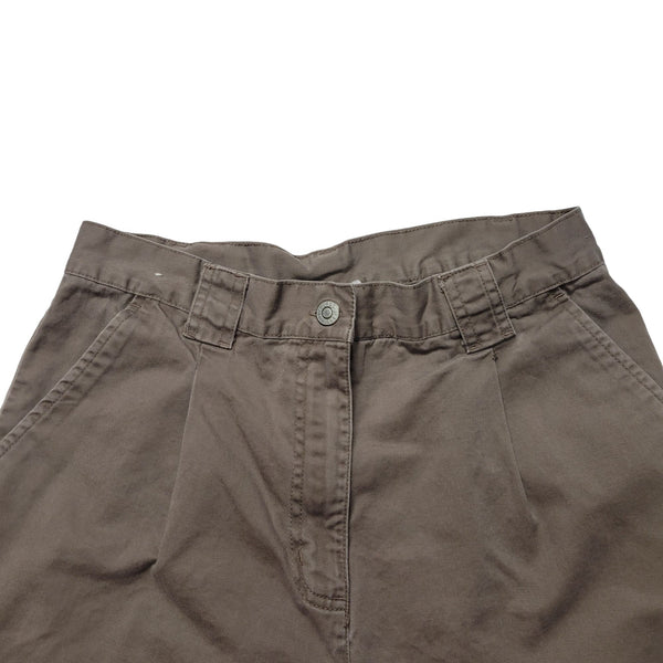 Bill Blass High Waisted Cotton Chino Women's Brown Shorts, Size 8