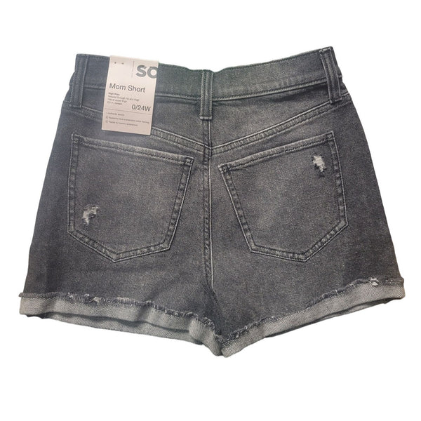 SO High Rise Mom Shorts.  Blackwash and Distressed. Size 0/24