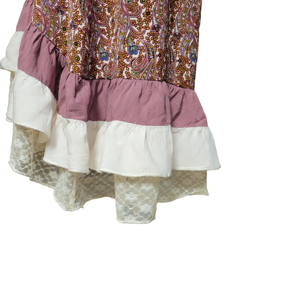 Paisley Vine Women's Mini-Dress with Bottom Ruffle Flare, Size Medium