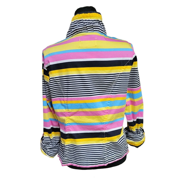 AMI Multicolored Striped Lightweight Women's Jacket, Size M