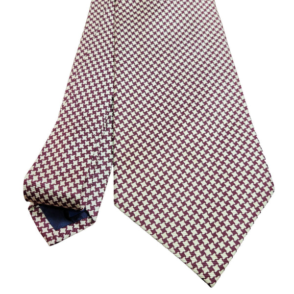 Polo by Ralph Lauren Red and White Houndstooth Men's Tie, 56in Long