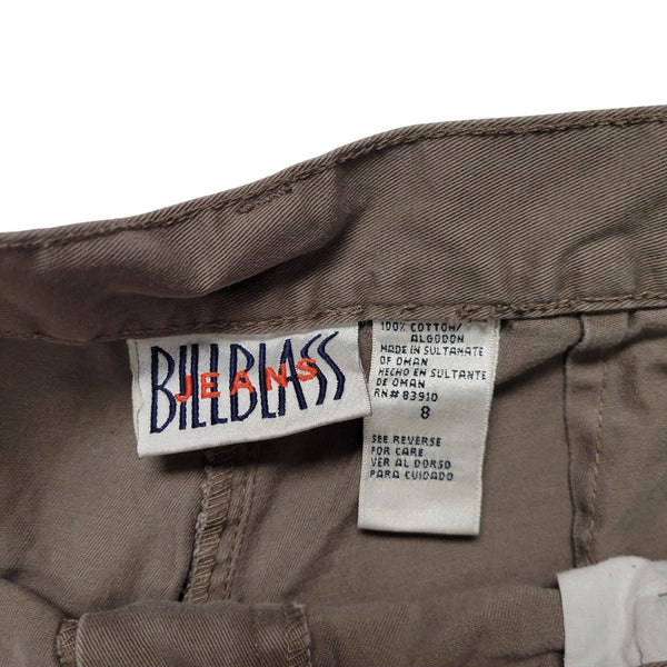 Bill Blass High Waisted Cotton Chino Women's Brown Shorts, Size 8