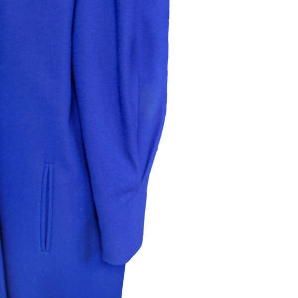 Vintage Royal Blue Fashions by Jill Women's Wool Blend Overcoat, Size Large