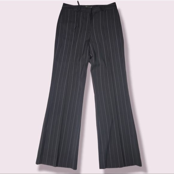 Antonio Melani Black Purple Pinstripe Wool Blend Dress Pants, Size 6