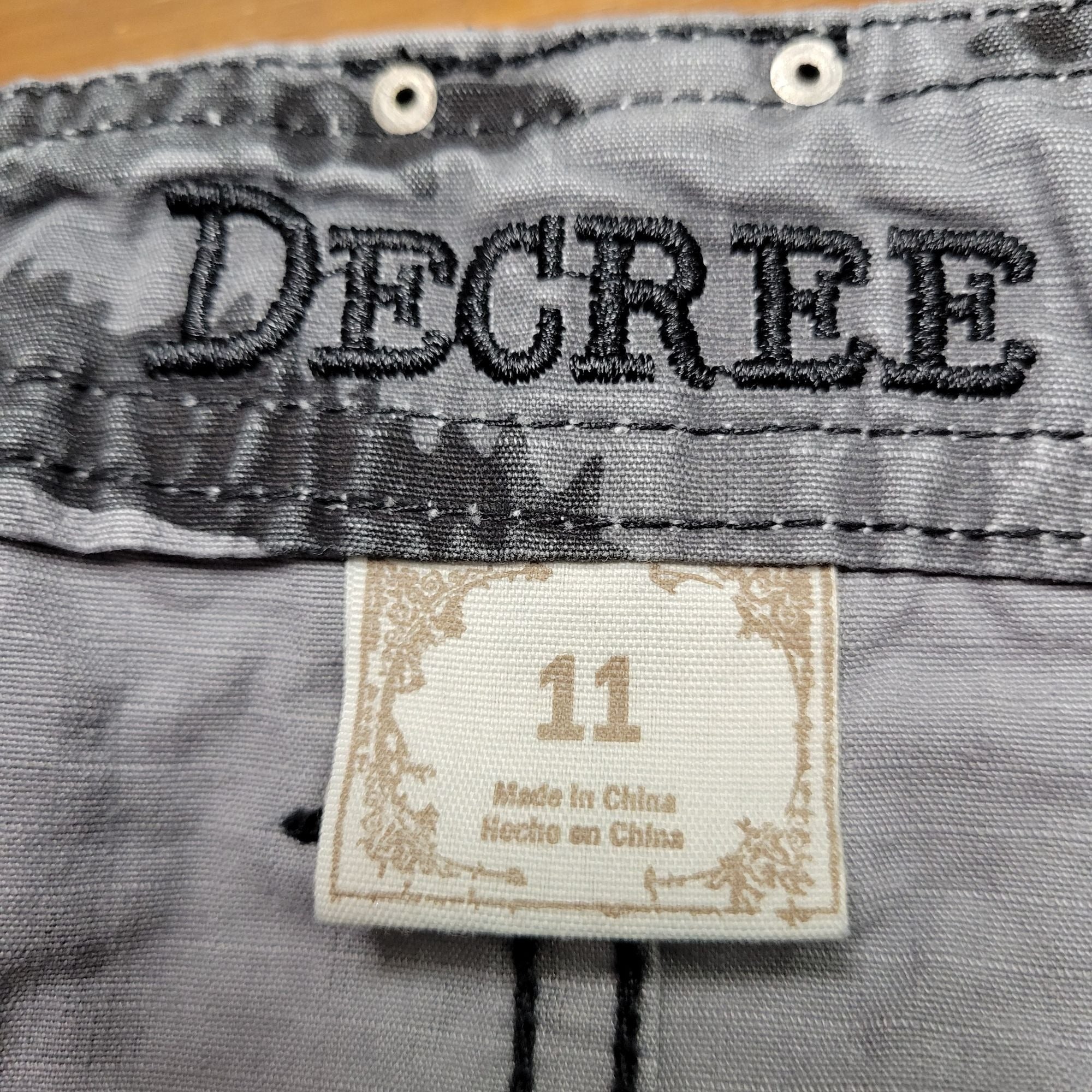 Decree Gray and Black Camouflage Mini Skirt, Size 11