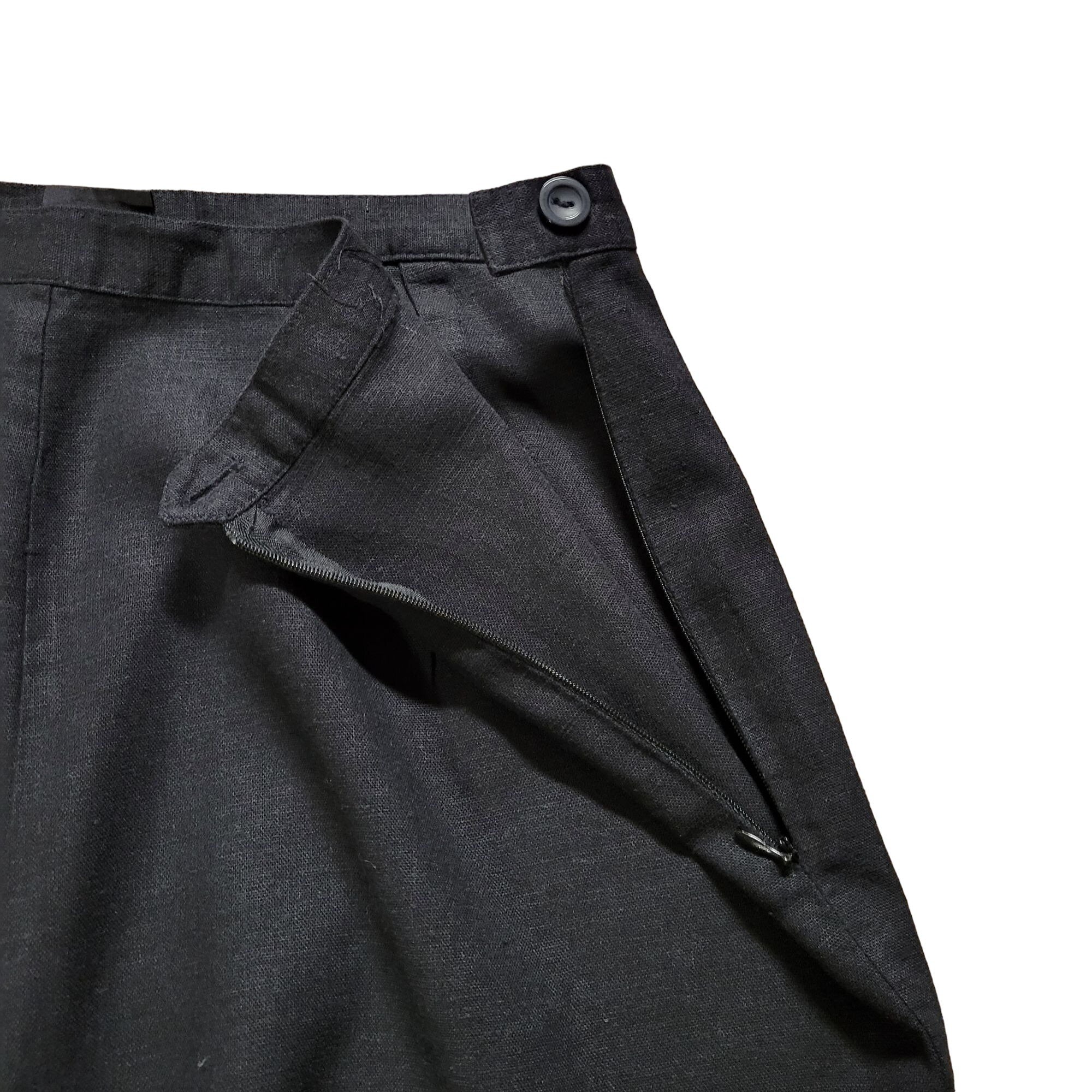 Citi Dress Brand. Solid Black Linen Blend Women's Capri Pants, Size 14